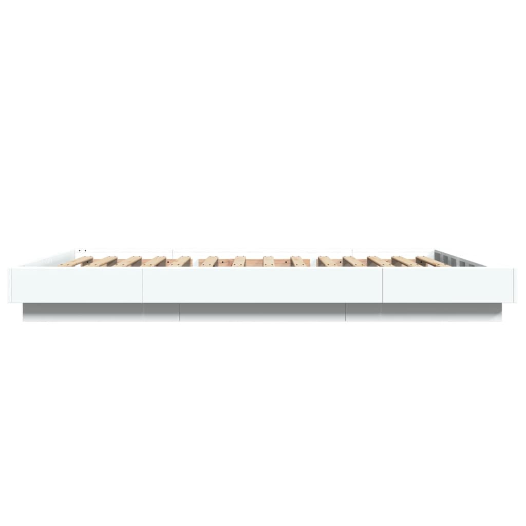 Giroletto con Luci LED Bianco 120x190 cm in Legno Multistrato 3281140