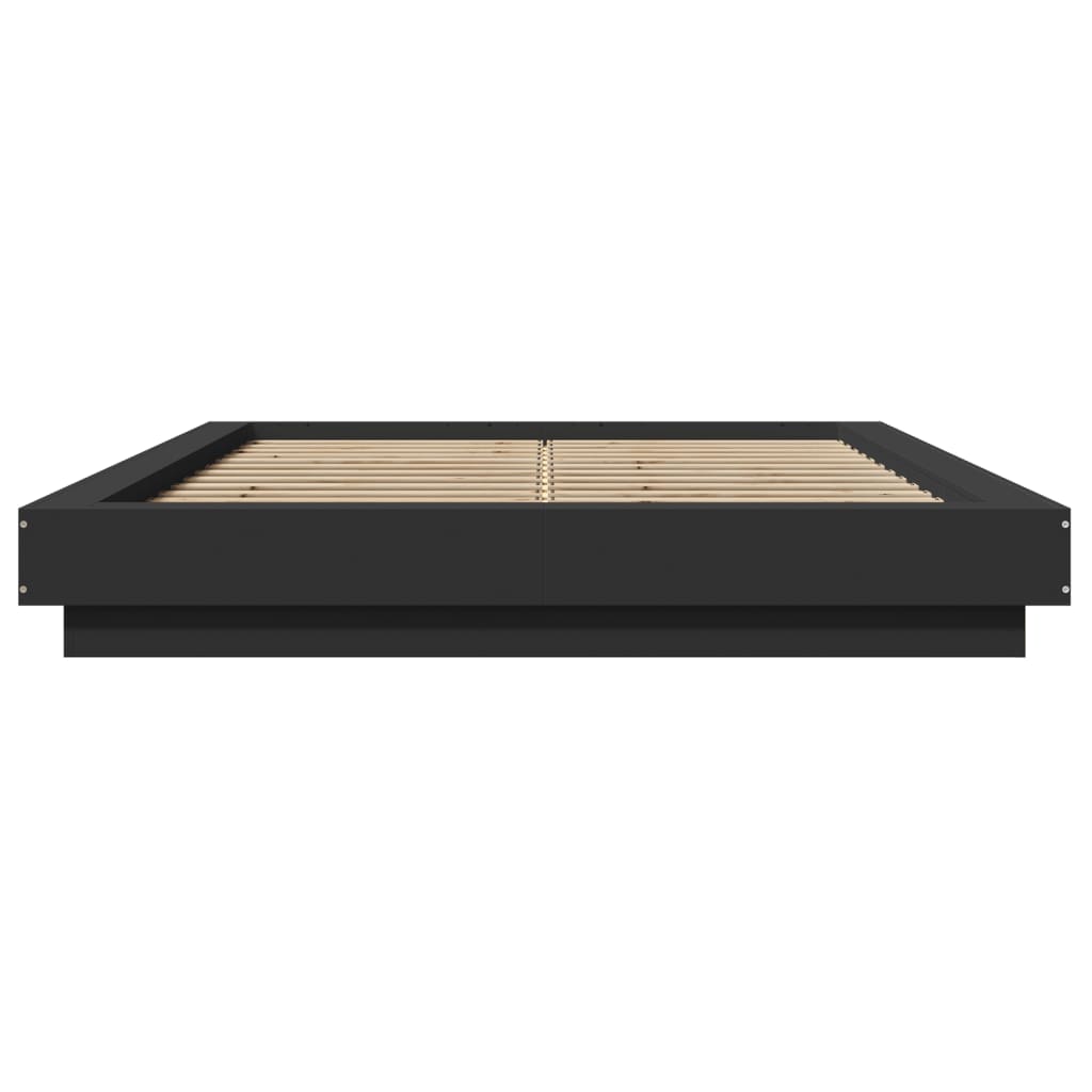 Giroletto con Luci LED Nero 120x190 cm in Legno Multistrato 3281141