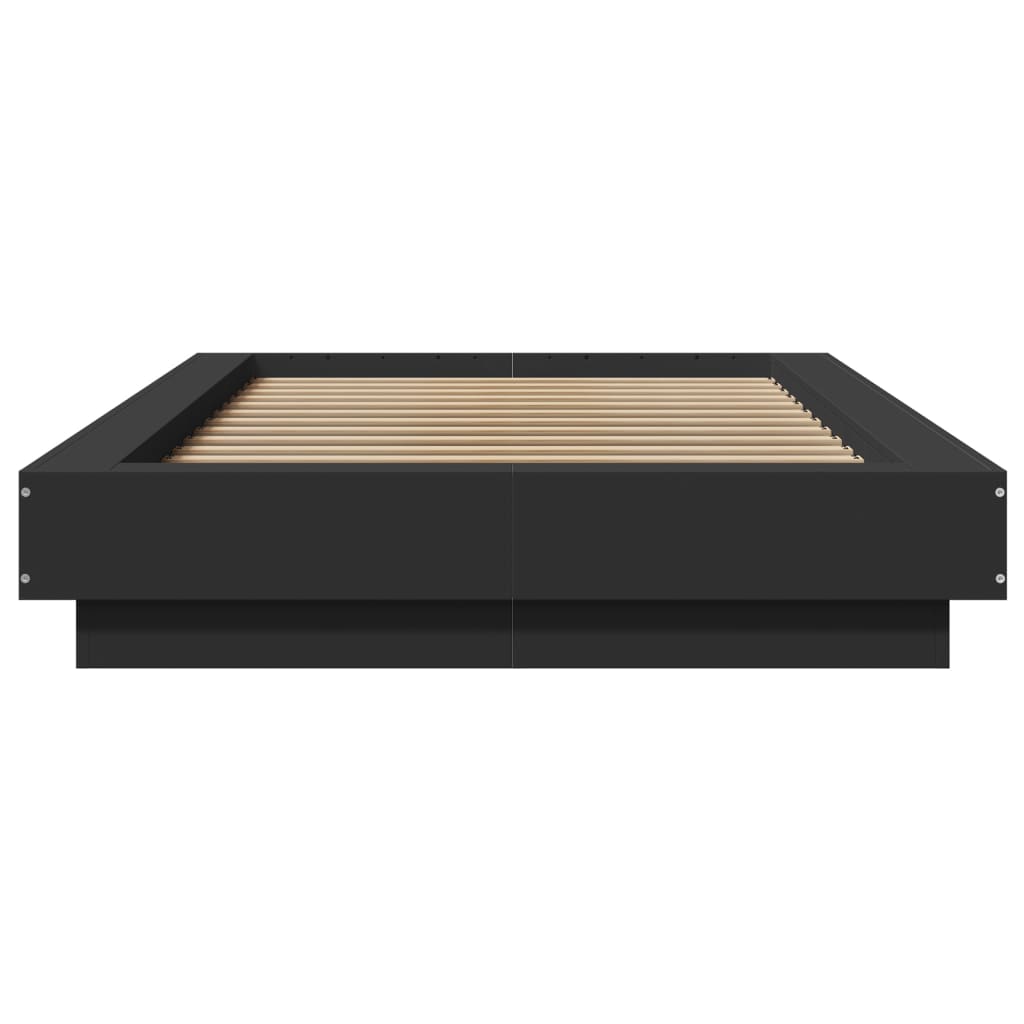 Giroletto con Luci LED Nero 90x190 cm in Legno Multistrato 3281148