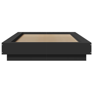 Giroletto con Luci LED Nero 90x190 cm in Legno Multistrato 3281148