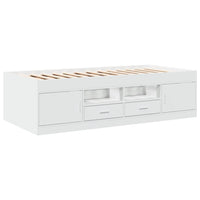 Divano Letto con Cassetti Bianco 100x200cm in Legno Multistratocod mxl 91654