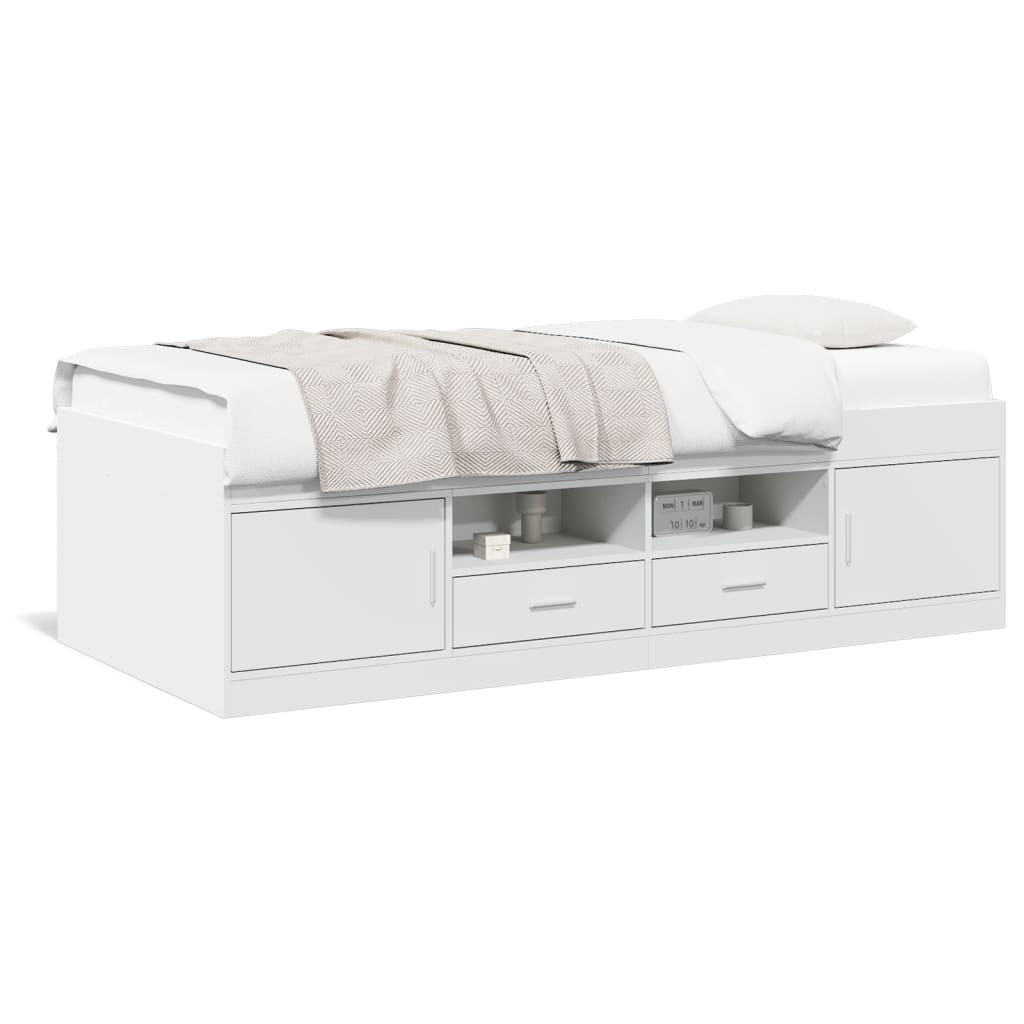 Divano Letto con Cassetti senza Materasso-Sofa Letto-Daybed Bianco 90x190 cm 669230
