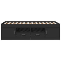 Divano Letto con Cassetti senza Materasso Nero 90x190 cm 3280252