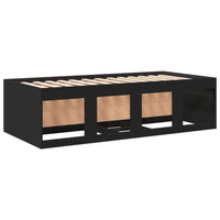 vidaXL Divano Letto con Cassetti senza Materasso Nero 90x190 cm