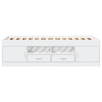 Divano Letto con Cassetti senza Materasso Bianco 75x190 cm 3280258