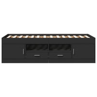 Divano Letto con Cassetti senza Materasso Nero 75x190 cm 3280259