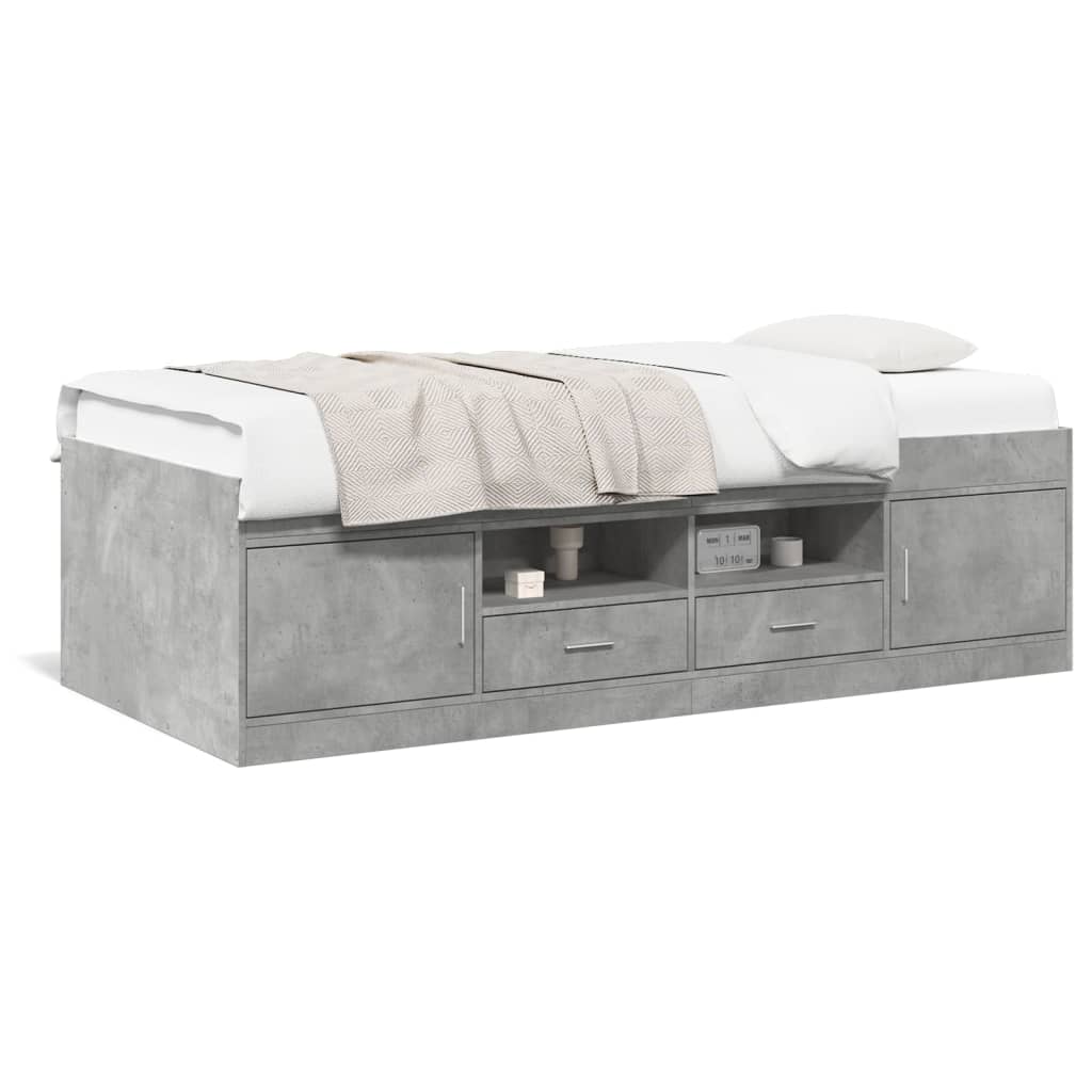 Divano Letto con Cassetti Grigio Cemento 75x190 cm Multistratocod mxl 91710