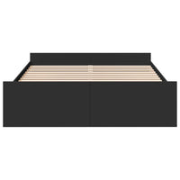 Giroletto con Cassetti Nero 150x200 cm in Legno Multistrato 3280287