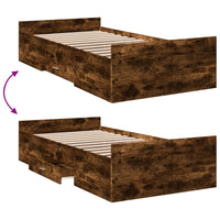 Giroletto con Cassetti Rovere Fumo 100x200 cm Legno Multistrato 3280332