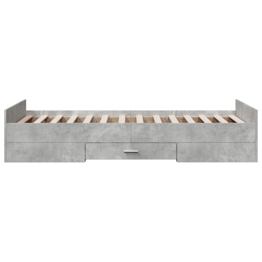 Giroletto Cassetti Grigio Cemento 90x200 cm Legno Multistrato 3280338
