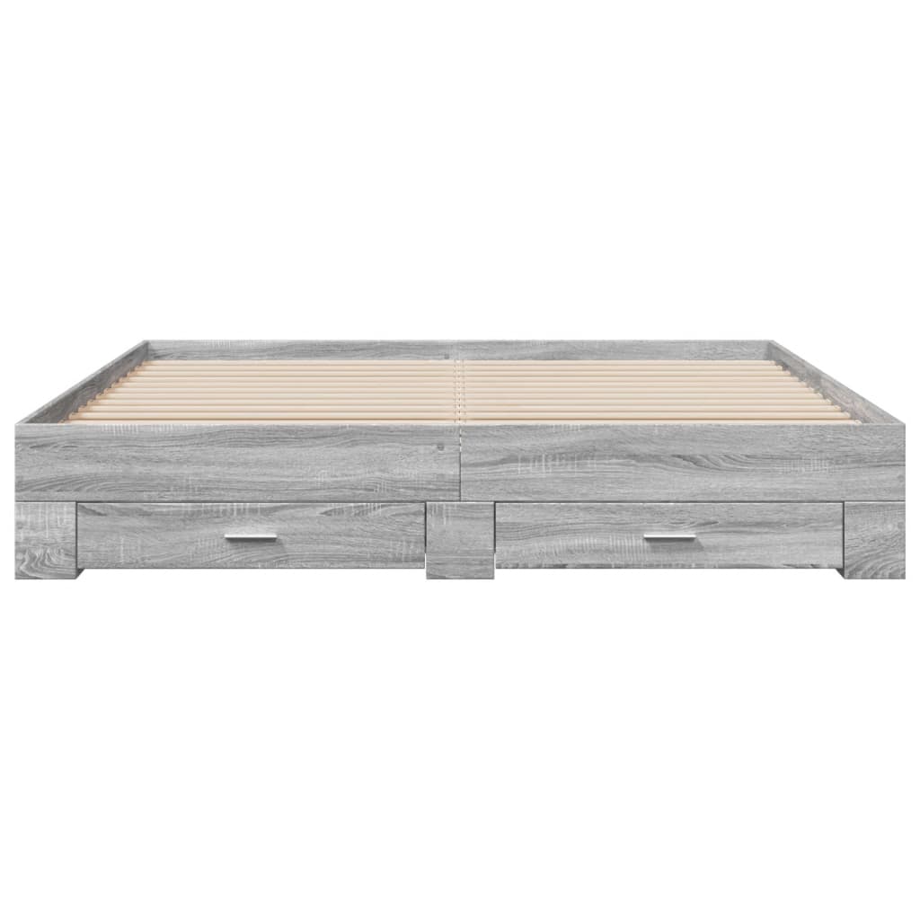 Giroletto Cassetti Grigio Sonoma 200x200 cm Legno Multistrato 3280361