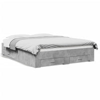 Giroletto Cassetti-Struttura Letto con contenitore Grigio Cemento 160x200 cm Legno Multistrato 435219