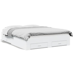 Giroletto con Cassetti Bianco 140x200 cm in Legno Multistrato 3280384