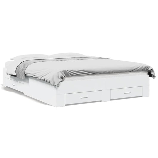 Giroletto con Cassetti Bianco 140x200 cm in Legno Multistrato 3280384