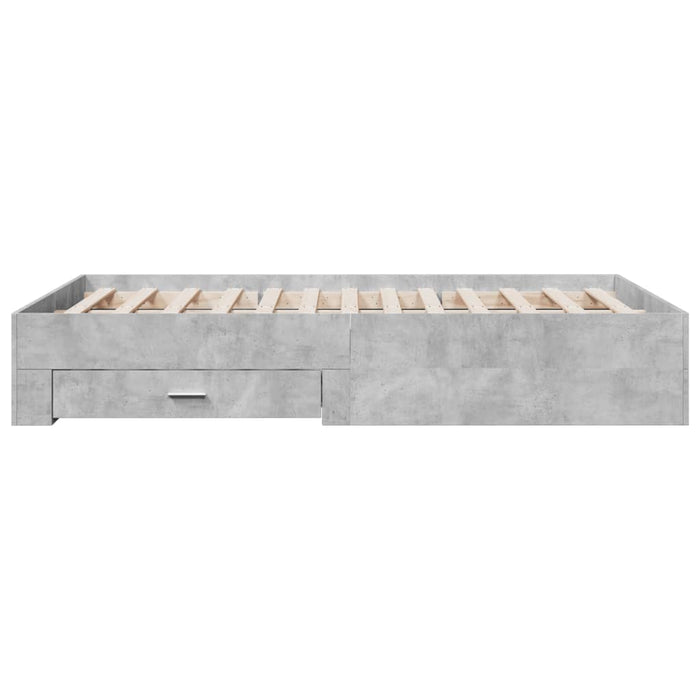 Giroletto Cassetti-Struttura Letto con contenitore Grigio Cemento 120x200 cm Legno Multistrato 759803