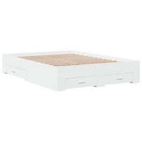 Giroletto con Cassetti-Struttura Letto con contenitore Bianco 140x190 cm in Legno Multistrato 620013