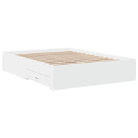 Giroletto con Cassetti-Struttura Letto con contenitore Bianco 140x190 cm in Legno Multistrato 620013