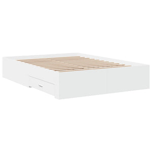 Giroletto con Cassetti-Struttura Letto con contenitore Bianco 140x190 cm in Legno Multistrato 620013