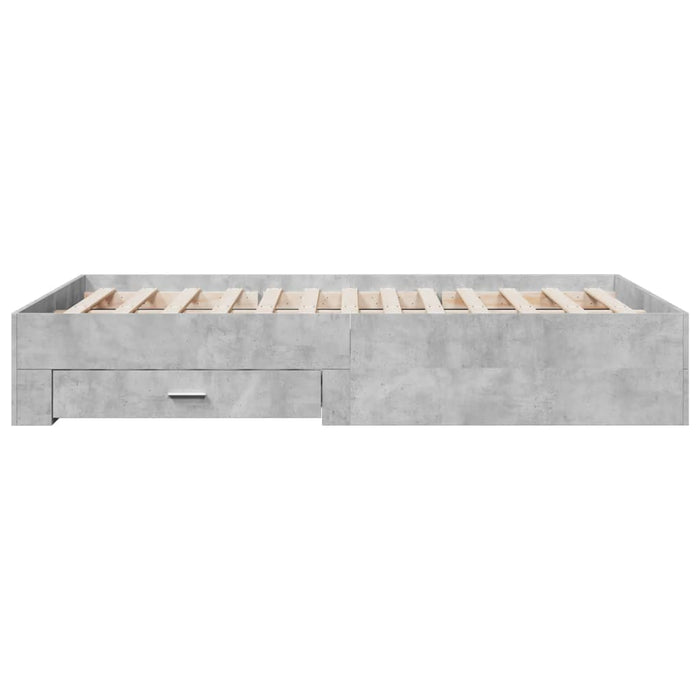 Giroletto Cassetti-Struttura Letto con contenitore Grigio Cemento 140x190 cm Legno Multistrato 822058