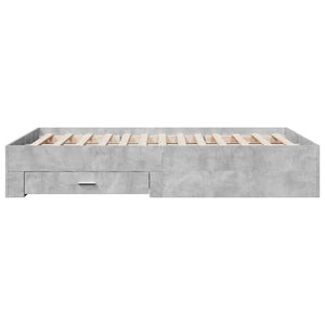 Giroletto Cassetti-Struttura Letto con contenitore Grigio Cemento 135x190 cm Legno Multistrato 848941