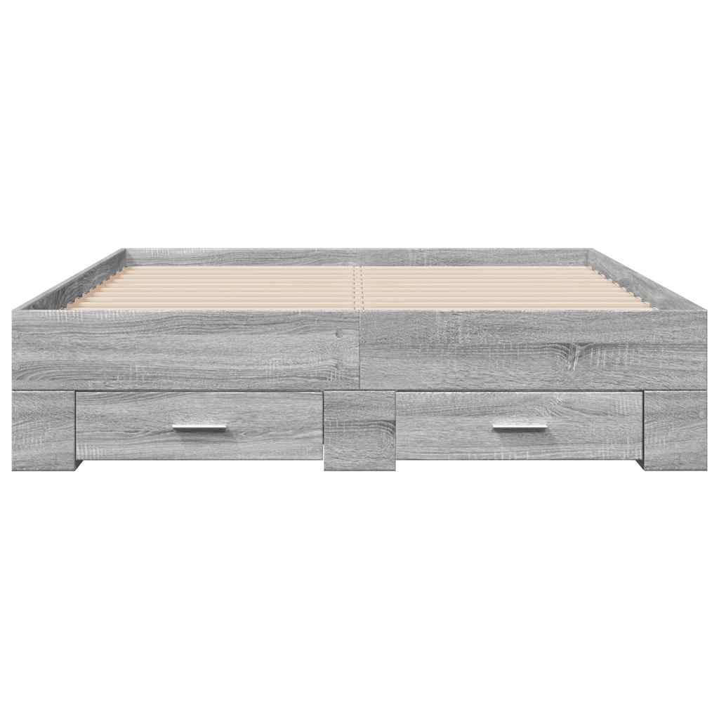 Giroletto Cassetti Grigio Sonoma 135x190 cm Legno Multistrato 3280410