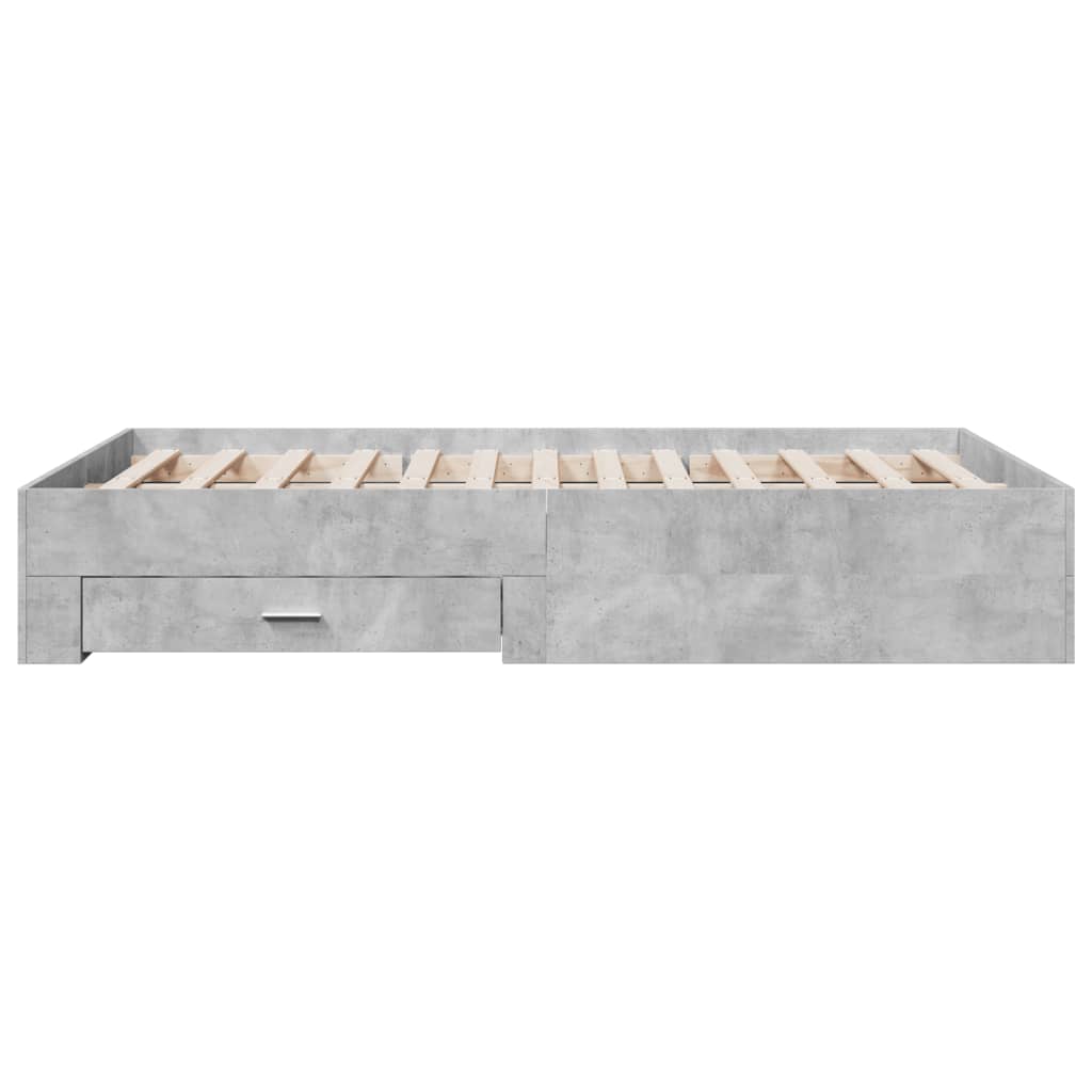 Giroletto Cassetti-Struttura Letto con contenitore Grigio Cemento 120x190 cm Legno Multistrato 964225