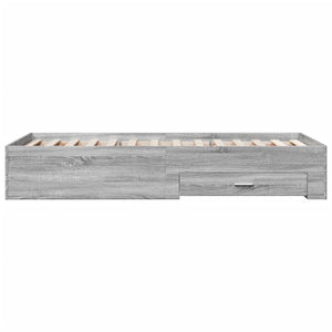 Giroletto Cassetti-Struttura Letto con contenitore Grigio Sonoma 100x200 cm Legno Multistrato 219245