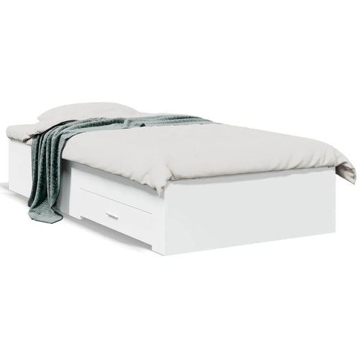 Giroletto con Cassetti-Struttura Letto con contenitore Bianco 90x200 cm in Legno Multistrato 491482