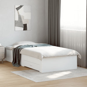 Giroletto con Cassetti-Struttura Letto con contenitore Bianco 90x200 cm in Legno Multistrato 491482