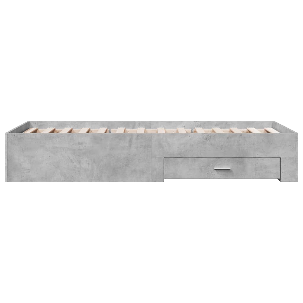 Giroletto Cassetti-Struttura Letto con contenitore Grigio Cemento 90x200 cm Legno Multistrato 142257