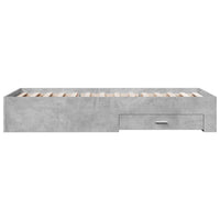 Giroletto Cassetti-Struttura Letto con contenitore Grigio Cemento 90x200 cm Legno Multistrato 142257