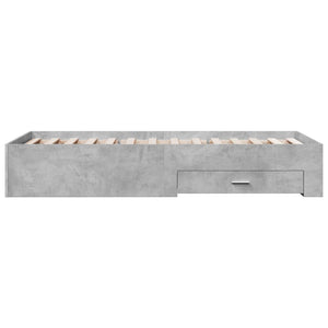 Giroletto Cassetti-Struttura Letto con contenitore Grigio Cemento 90x200 cm Legno Multistrato 142257