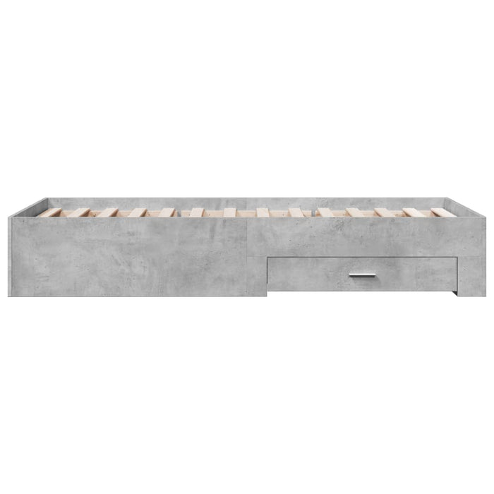 Giroletto Cassetti-Struttura Letto con contenitore Grigio Cemento 90x200 cm Legno Multistrato 142257