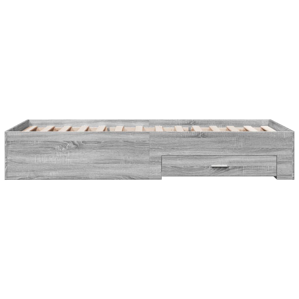 Giroletto Cassetti-Struttura Letto con contenitore Grigio Sonoma 90x200 cm Legno Multistrato 764623