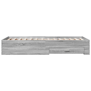 Giroletto Cassetti-Struttura Letto con contenitore Grigio Sonoma 90x200 cm Legno Multistrato 764623
