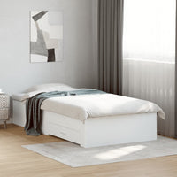 Giroletto con Cassetti-Struttura Letto con contenitore Bianco 90x190 cm in Legno Multistrato 722864