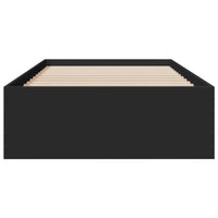 Giroletto con Cassetti Nero 90x190 cm in Legno Multistrato 3280434