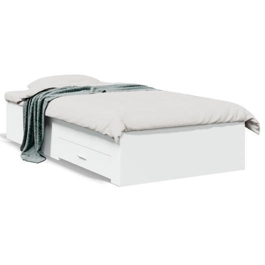 Giroletto con Cassetti-Struttura Letto con contenitore Bianco 75x190 cm in Legno Multistrato 935926