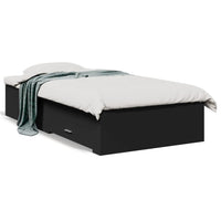 Giroletto con Cassetti-Struttura Letto con contenitore Nero 75x190 cm in Legno Multistrato 140106