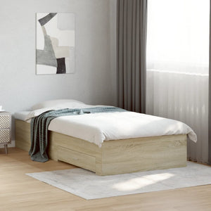 Giroletto Cassetti-Struttura Letto con contenitore Rovere Sonoma 75x190 cm Legno Multistrato 369210