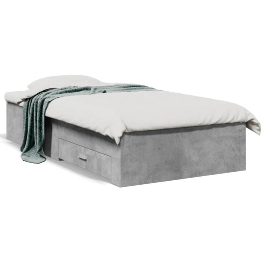 Giroletto Cassetti-Struttura Letto con contenitore Grigio Cemento 75x190 cm Legno Multistrato 632231