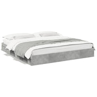 Giroletto Cassetti-Struttura Letto con contenitore Grigio Cemento 200x200 cm Legno Multistrato 821458