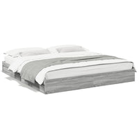 Giroletto Cassetti-Struttura Letto con contenitore Grigio Sonoma 200x200 cm Legno Multistrato 922190