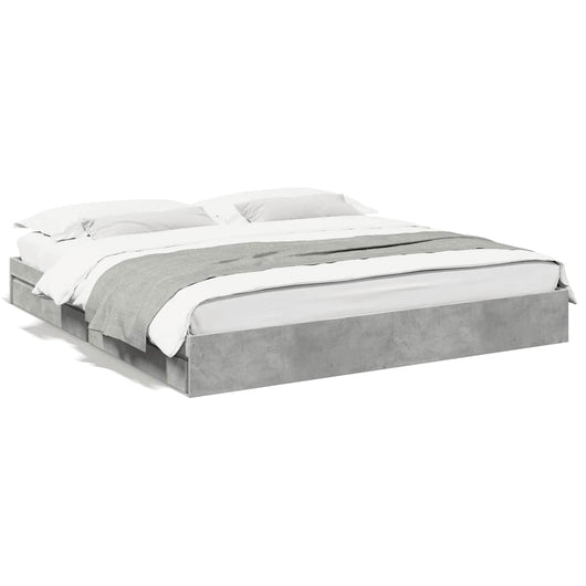 Giroletto Cassetti-Struttura Letto con contenitore Grigio Cemento 180x200 cm Legno Multistrato 461130