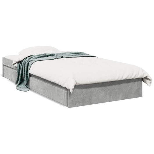 Giroletto Cassetti-Struttura Letto con contenitore Grigio Cemento 100x200 cm Legno Multistrato 360259