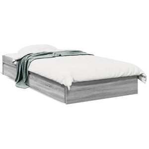Giroletto Cassetti-Struttura Letto con contenitore Grigio Sonoma 100x200 cm Legno Multistrato 699426