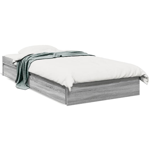Giroletto Cassetti-Struttura Letto con contenitore Grigio Sonoma 100x200 cm Legno Multistrato 699426