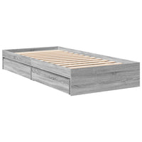 Giroletto Cassetti-Struttura Letto con contenitore Grigio Sonoma 100x200 cm Legno Multistrato 699426