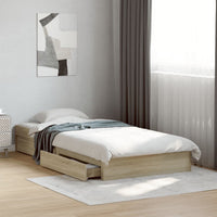 Giroletto Cassetti-Struttura Letto con contenitore Rovere Sonoma 90x200 cm Legno Multistrato 444025
