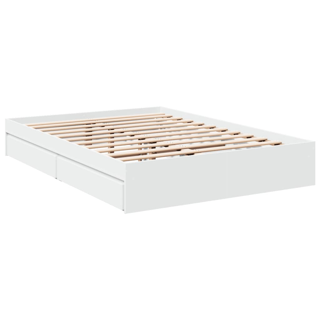 vidaXL Giroletto con Cassetti Bianco 120x190 cm in Legno Multistrato